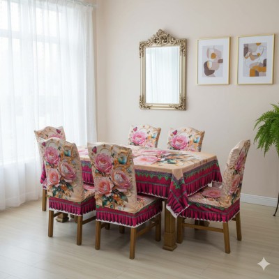 ফুল চেয়ারে কুচি করা টেবিল কভার সেট