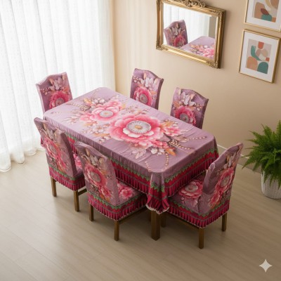 ফুল চেয়ারে কুচি করা টেবিল কভার সেট