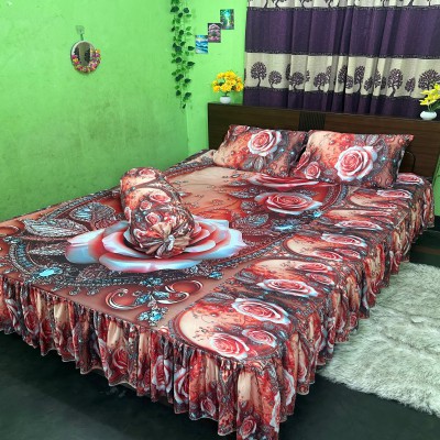 3D কুচি বিছানা চাদর